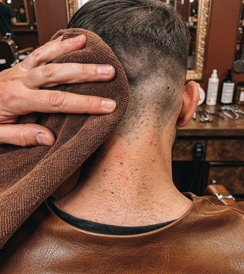 Towel texture and neck clean-up